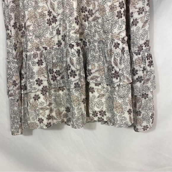 LOFT Sleeveless Floral Midi Dress - Cream and Brown - Picture 3 of 11